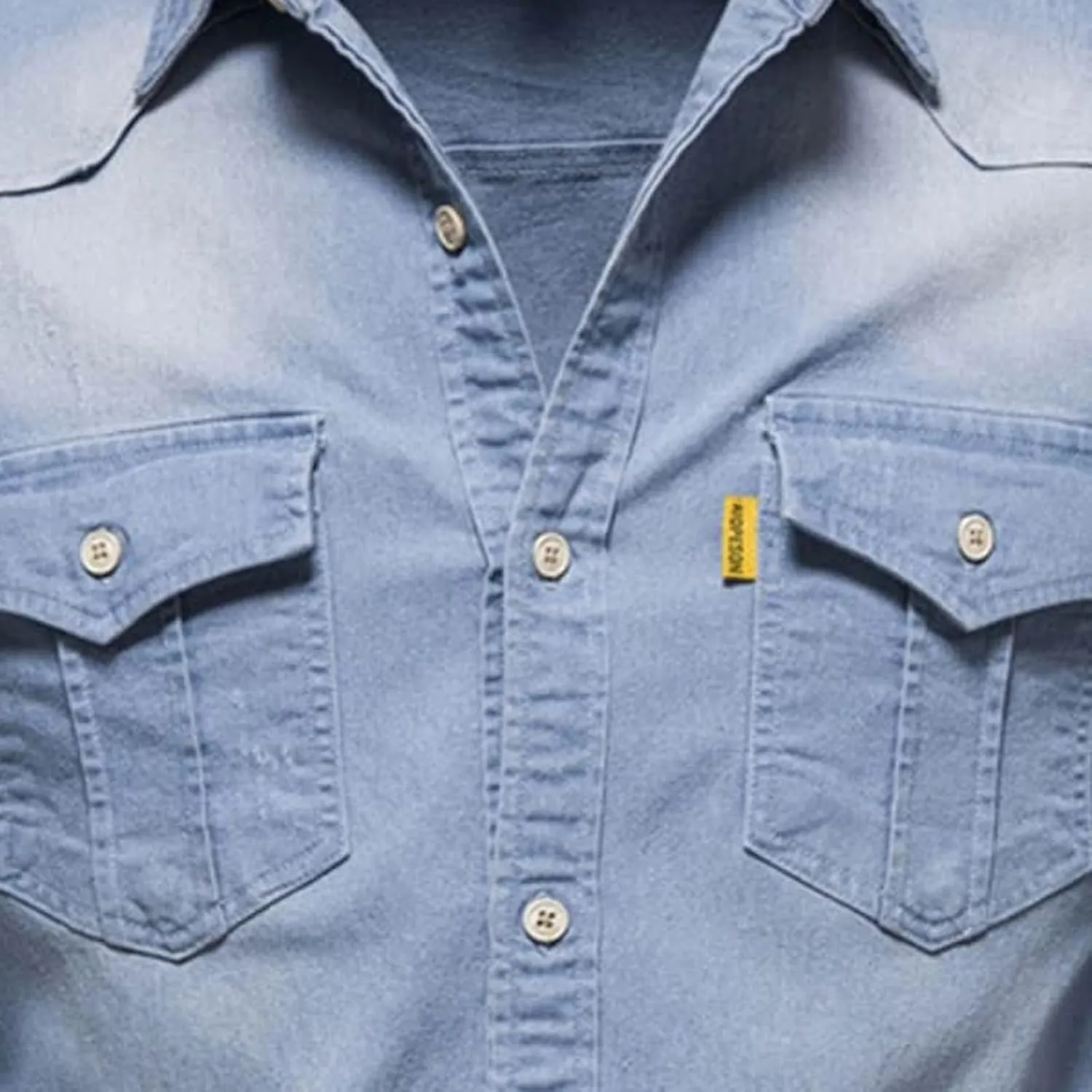 Jean Jacket for Men Solid Retro Old Denim Jacket Long Sleeve Button Denim Jackets Fashion Trucker Pockets Coat