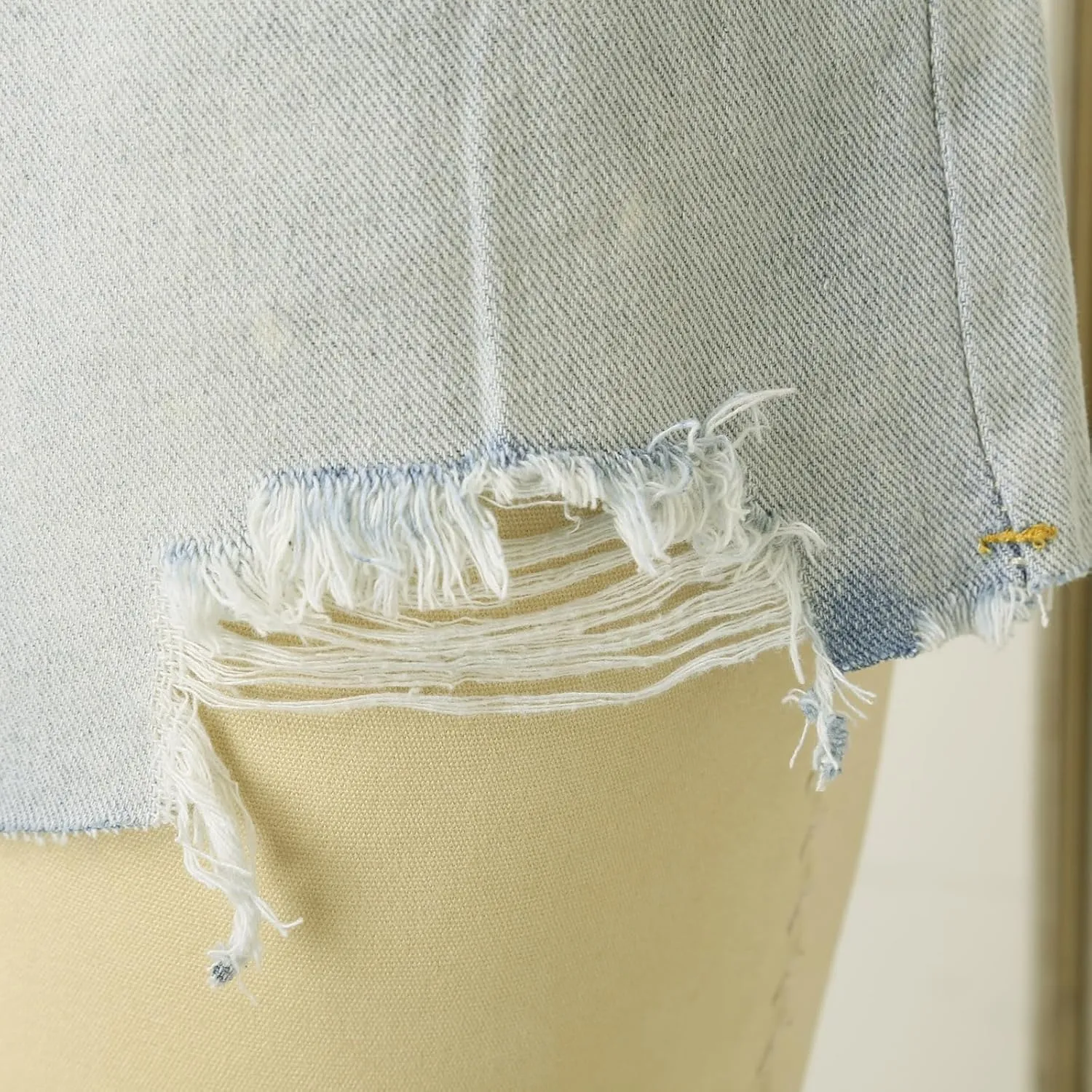 Jean Shorts for Women Summer Comfy High Waisted Stretchy Ripped Denim Shorts Casual Loose Soft Frayed Hem