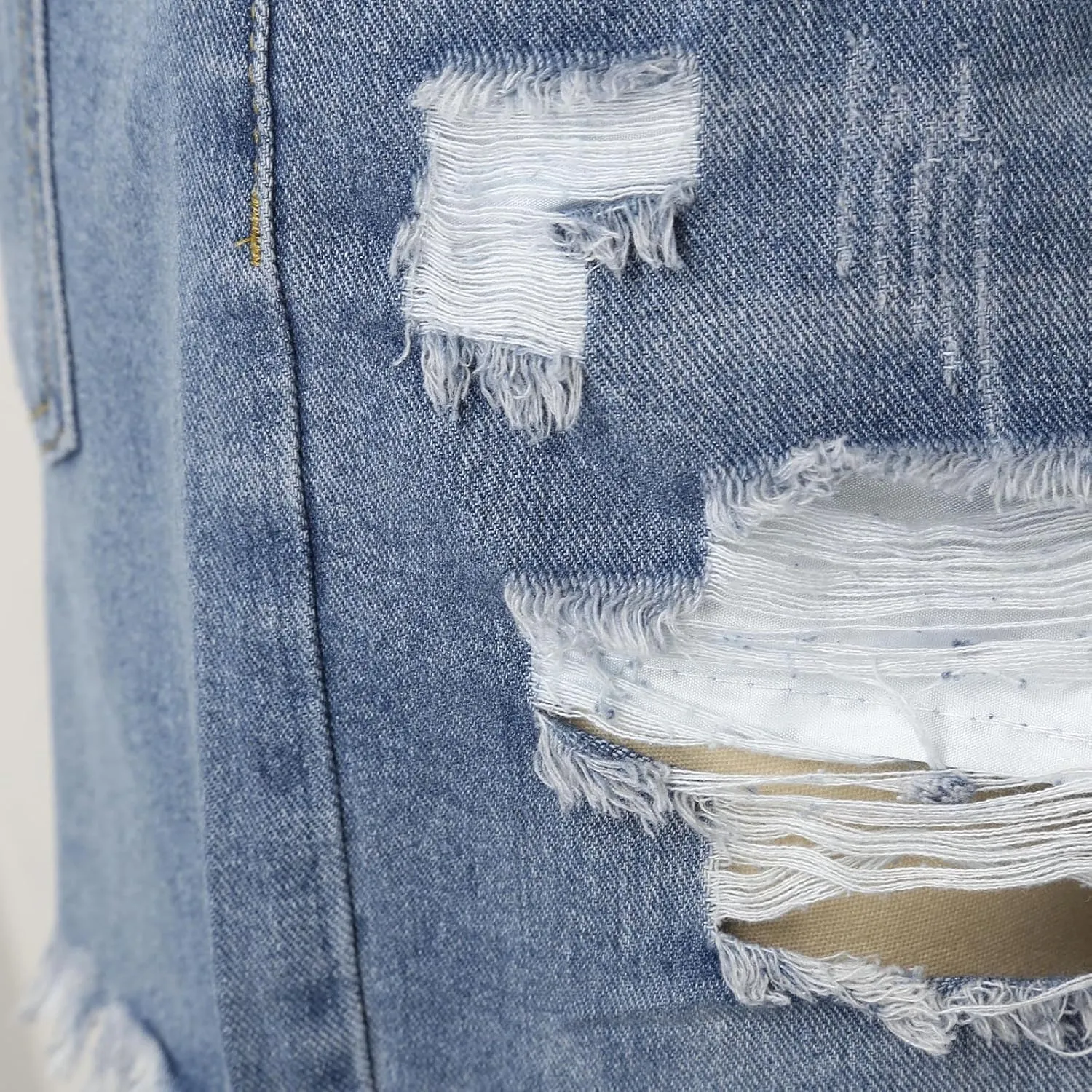 Jean Shorts for Women Summer Comfy High Waisted Stretchy Ripped Denim Shorts Casual Loose Soft Frayed Hem