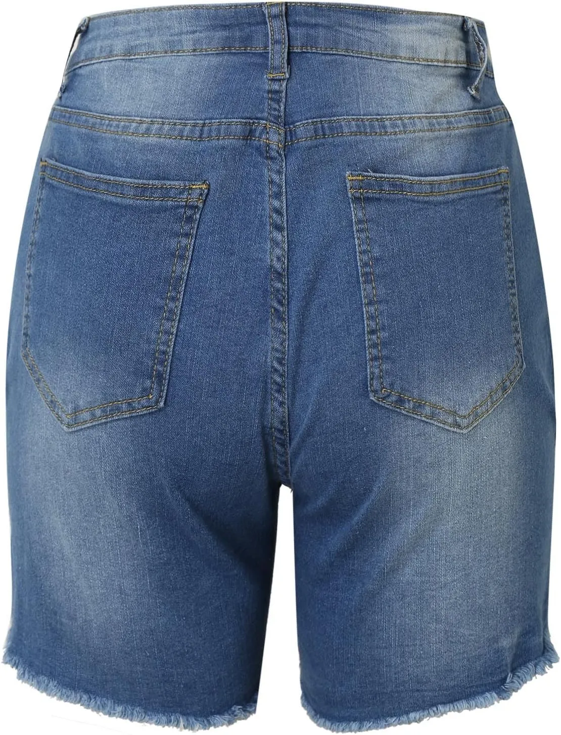Jean Shorts for Women Summer Comfy High Waisted Stretchy Ripped Denim Shorts Casual Loose Soft Frayed Hem