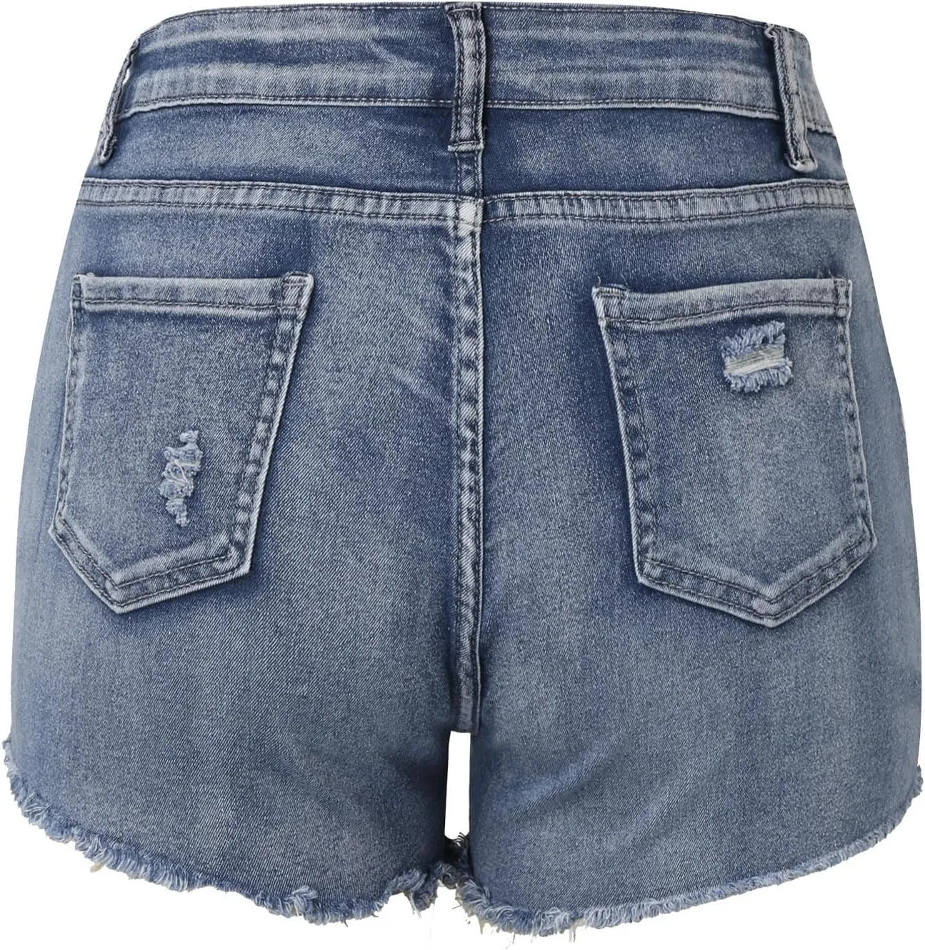Jean Shorts for Women Summer Comfy High Waisted Stretchy Ripped Denim Shorts Casual Loose Soft Frayed Hem