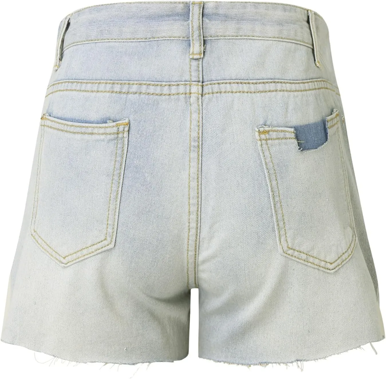 Jean Shorts for Women Summer Comfy High Waisted Stretchy Ripped Denim Shorts Casual Loose Soft Frayed Hem
