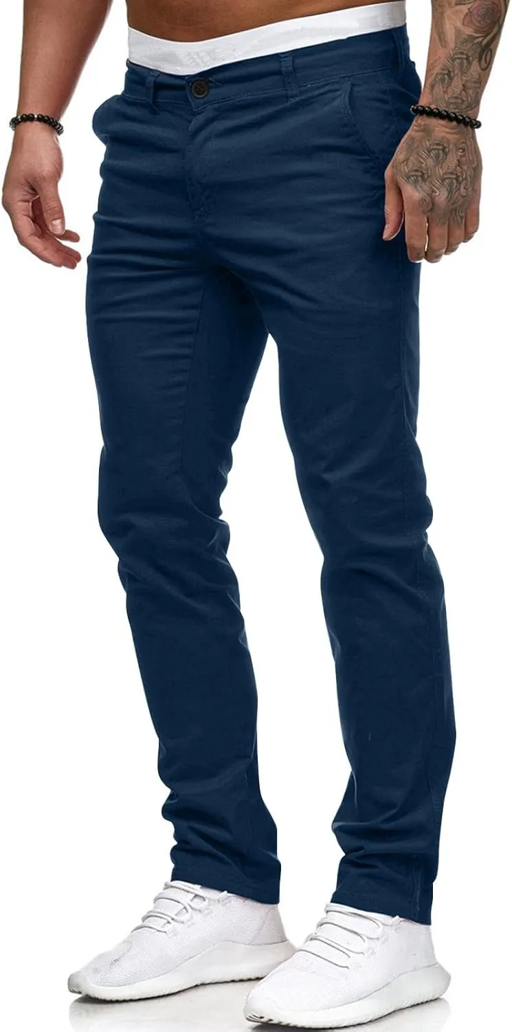 Jeans for Men Slim Fit Skinny Stretch Comfy Jeans Denim Pants Casual Straight Leg Full Length Trousers with Pocket