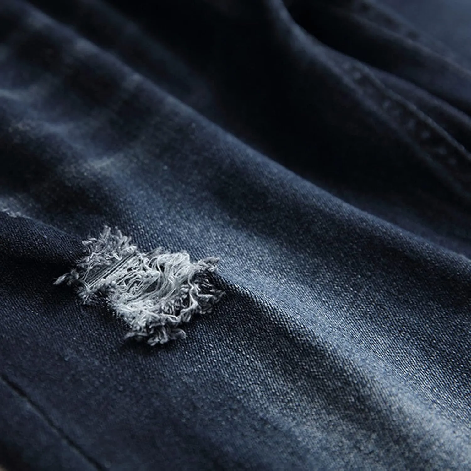 Jeans for Men Stretch Fit Slim Destroyed Distressed Taper Zipper Pants with Holes Distressed Tapered Jeans 2025