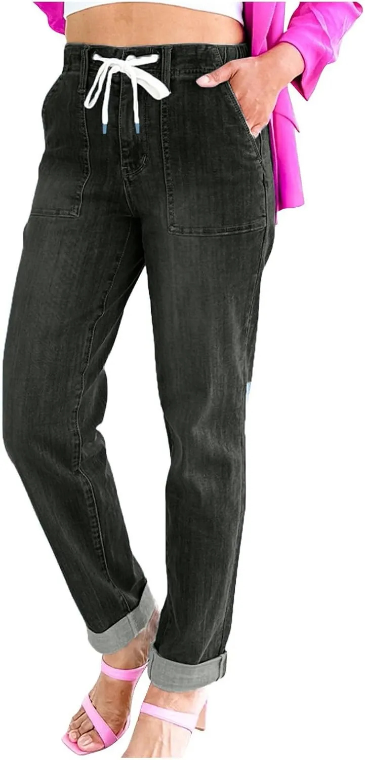 Jeans for Women, Jeans Sweatpant Wide Leg High Waisted Petite That Look