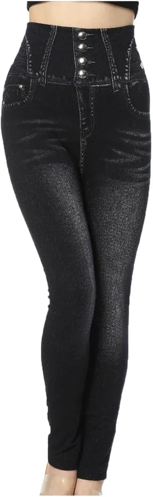 Jeans for Women Trendy Classic Button Push up Skinny Jeans Trousers Slim Fit High Waisted Denim Pants