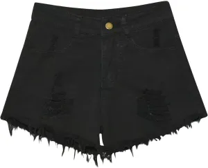 Jeans Shorts for Women High Waisted Stretchy Distressed Denim Shorts Ripped Frayed Raw Hem Summer Casual Trendy Shorts