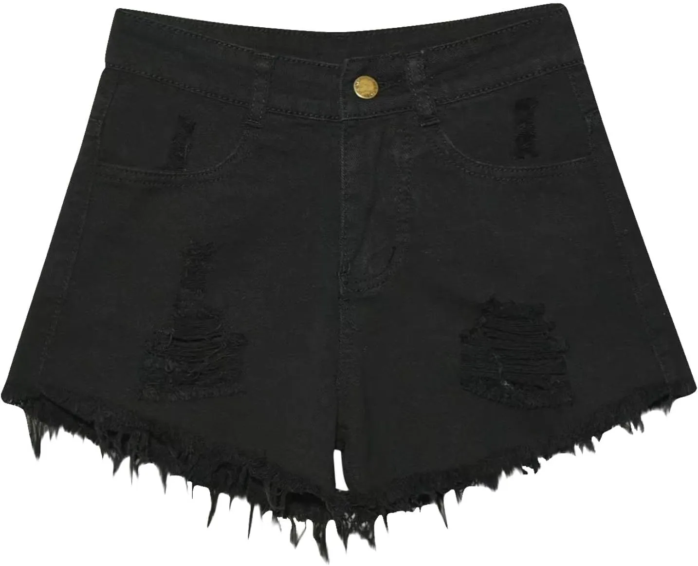 Jeans Shorts for Women High Waisted Stretchy Distressed Denim Shorts Ripped Frayed Raw Hem Summer Casual Trendy Shorts