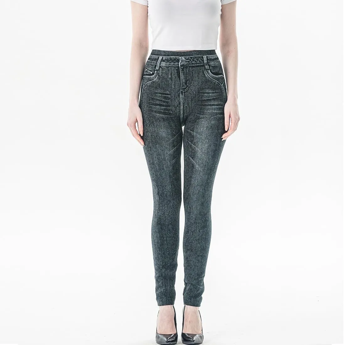 Jeans Women High Waisted Tummy Control Skinny Denim Pants Jeans Trendy Stretch Straight Leg Trousers