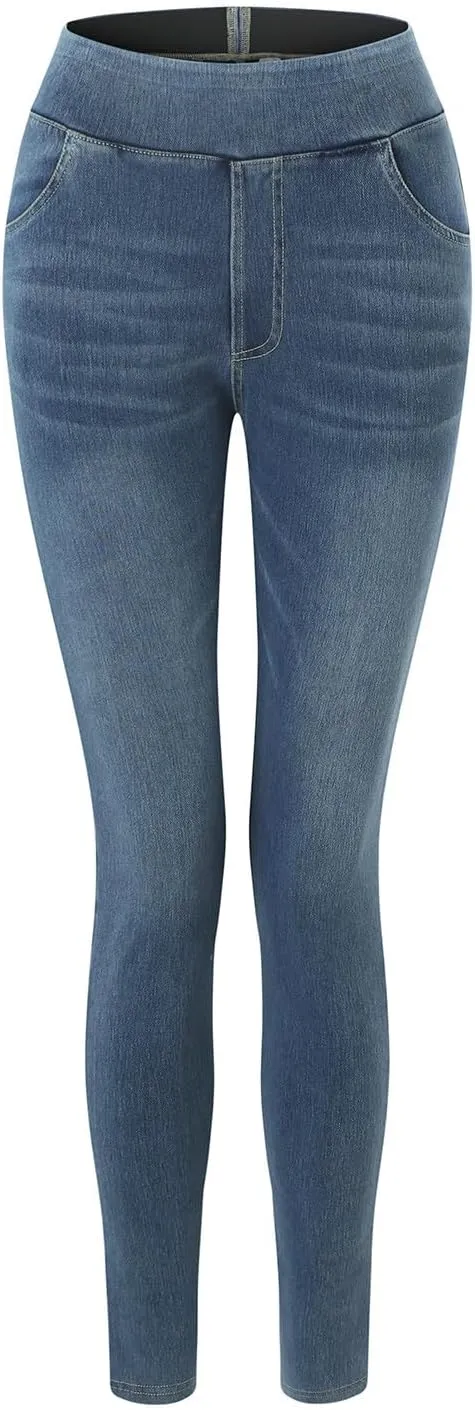 Jeggings for Women Tummy Control Stretch Jeans High Waisted Pull On Butt Lifting Slim Fit Skinny Jeans with Pockets