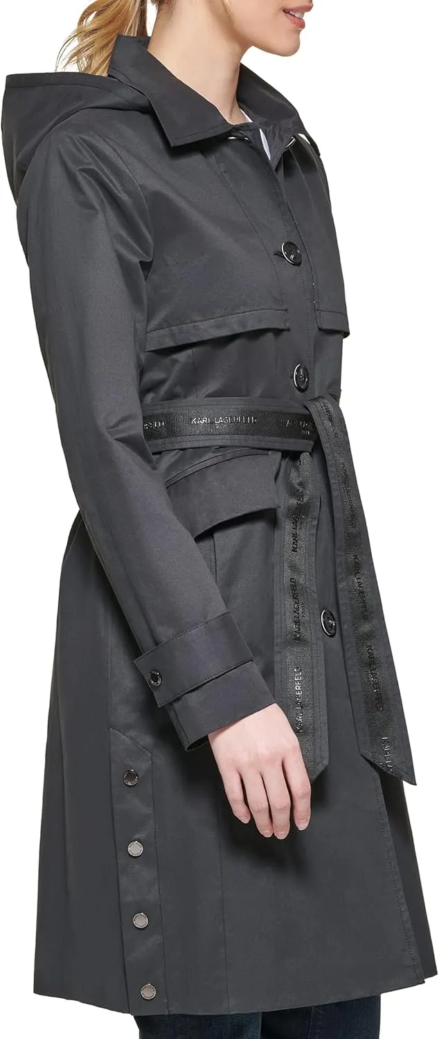 Karl Lagerfeld Paris Women's Belted Trench Coat