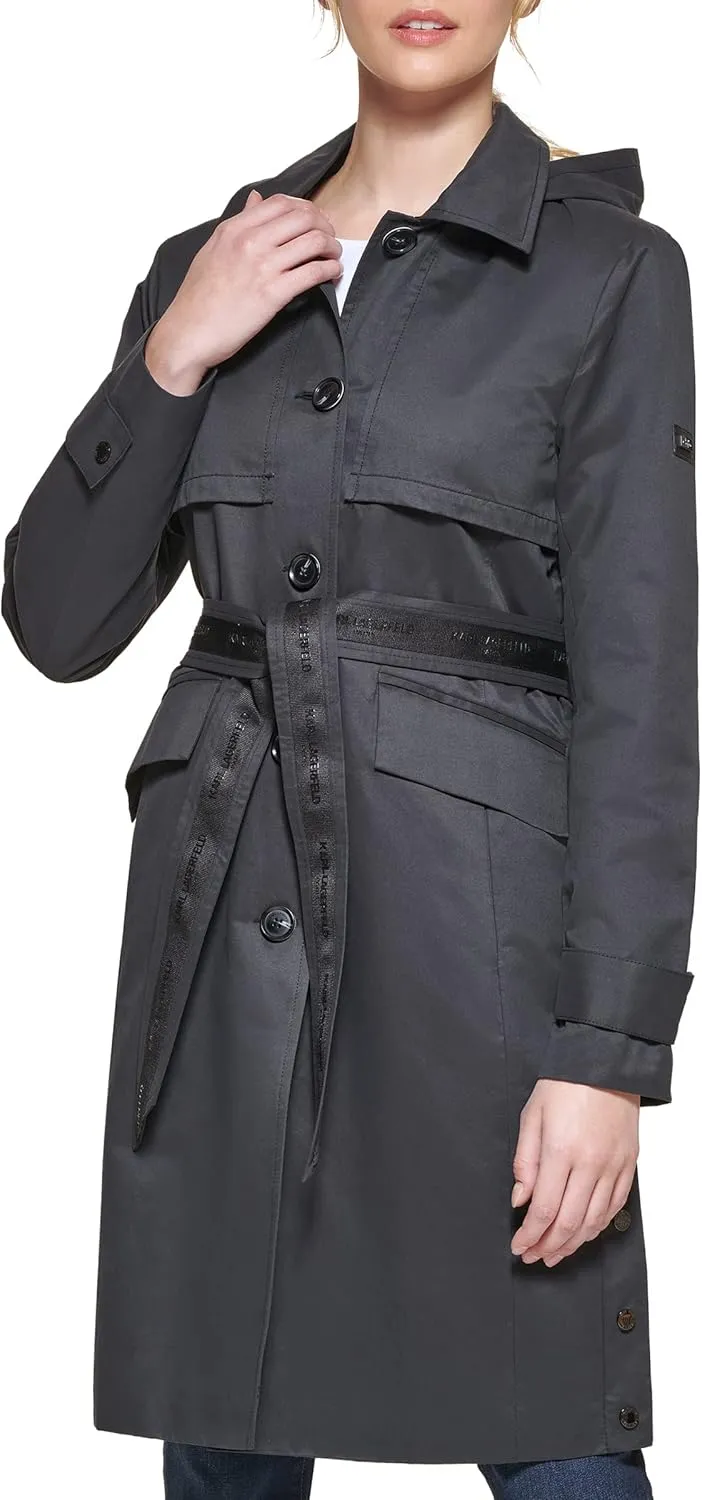 Karl Lagerfeld Paris Women's Belted Trench Coat