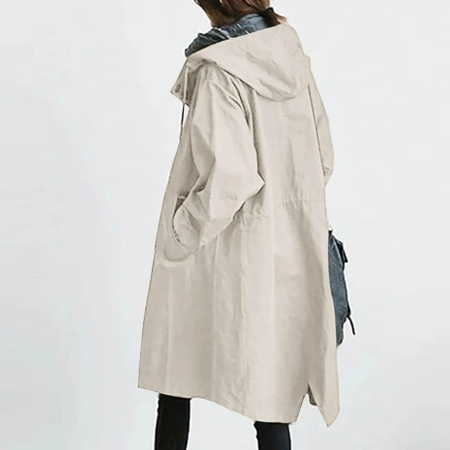 Lapel Jacket with Belt Coat Outwear Womens Elegant Windbreaker Wild Winter Women'S Womens Water-Resistanr Trench