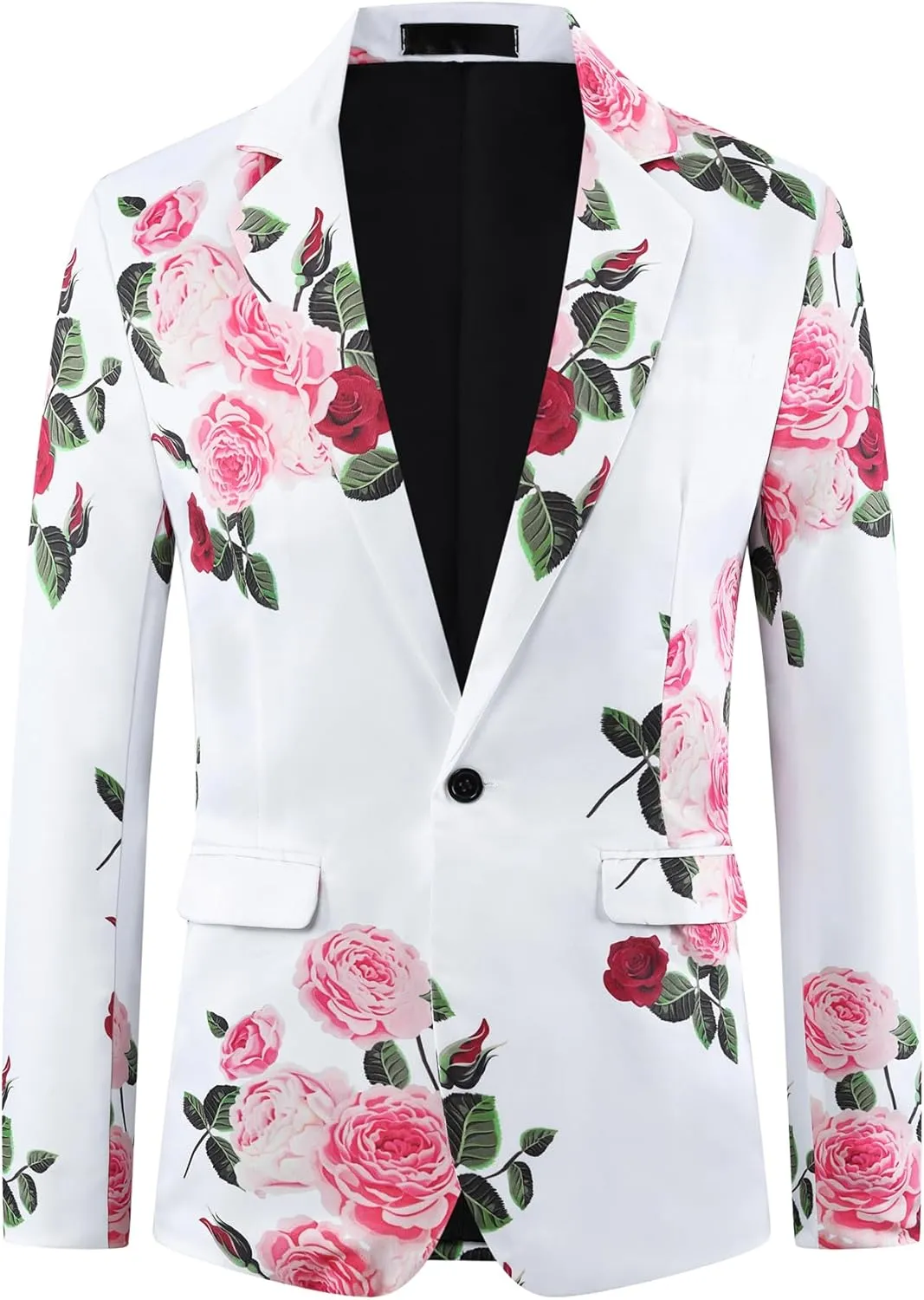 Lars Amadeus Floral Sport Coats for Men's Slim Fit Party Prom Flower Printed Blazers