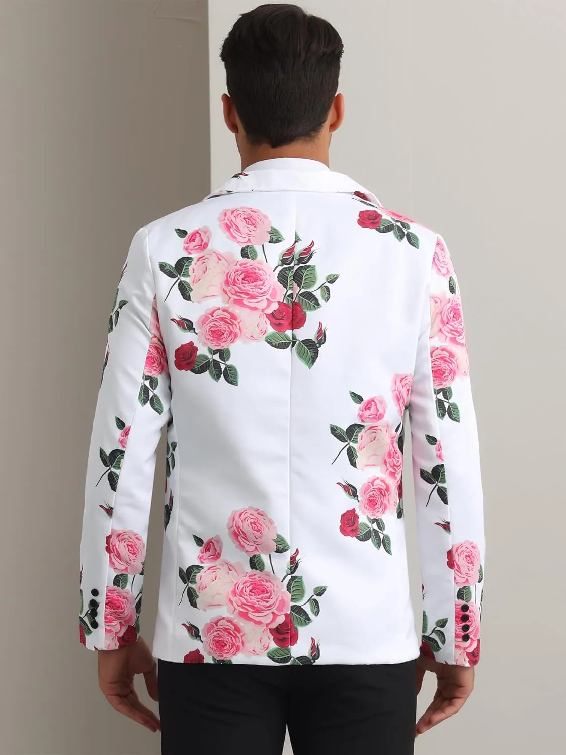 Lars Amadeus Floral Sport Coats for Men's Slim Fit Party Prom Flower Printed Blazers