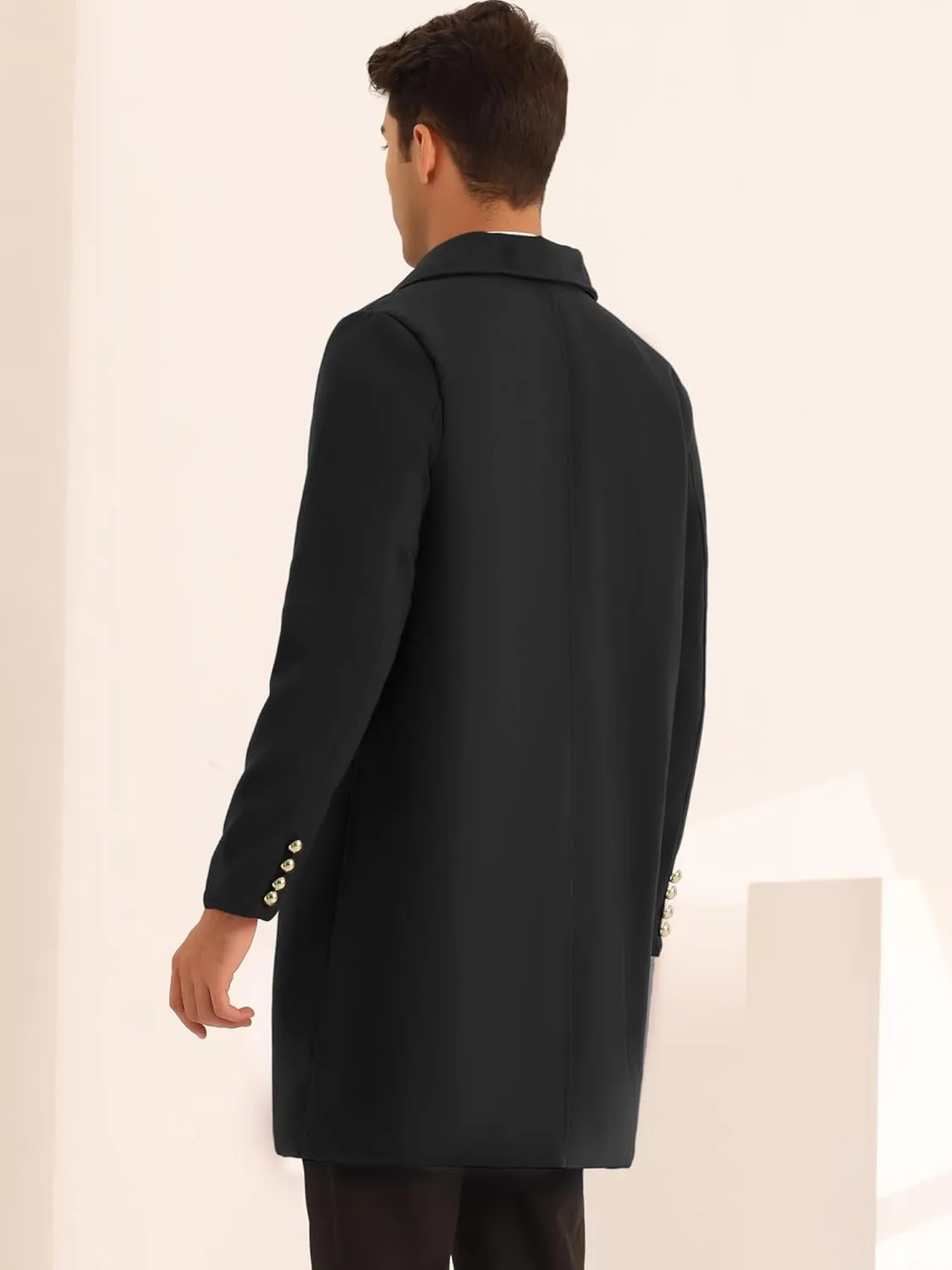 Lars Amadeus Overcoat for Men's Winter Double Breasted Slim Fit Business Trench Coats
