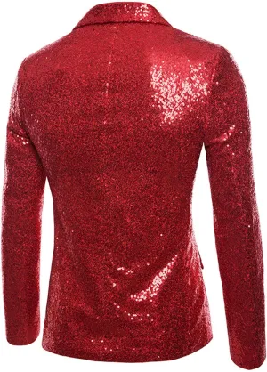 LCMTWX Blazers for Men Button Top Men's Casual Fit Suit One Jacket Charm Coat Sequin Party Men's Coats Jackets Mens Suit