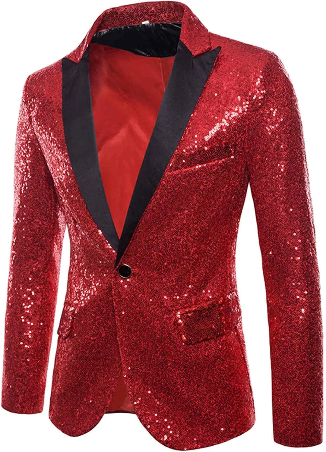 LCMTWX Blazers for Men Button Top Men's Casual Fit Suit One Jacket Charm Coat Sequin Party Men's Coats Jackets Mens Suit