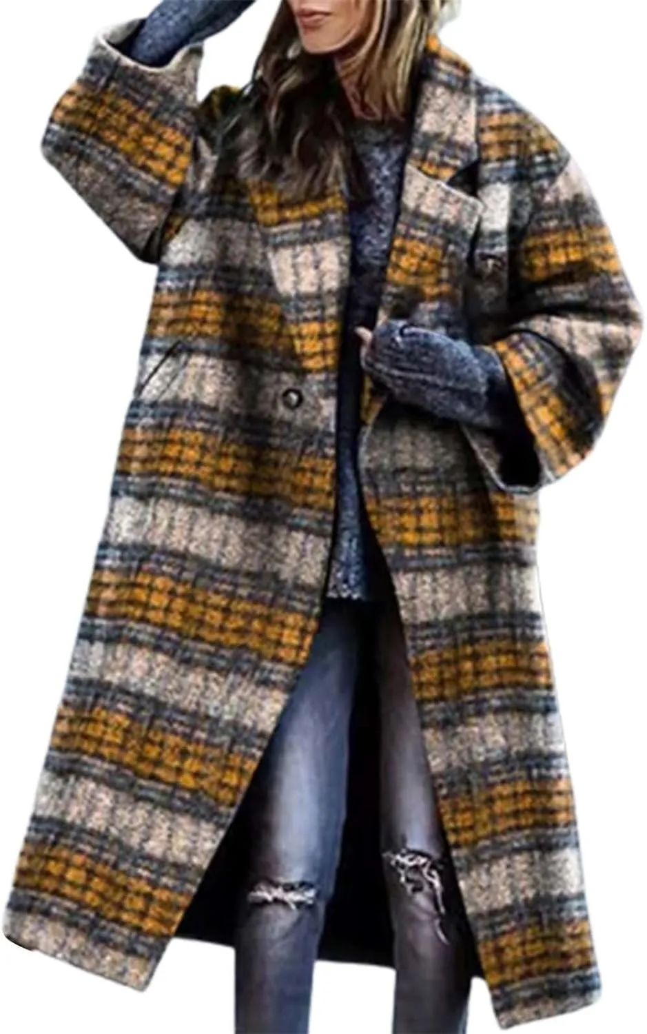 LCMTWX Women's 2023 Fashion Winter Coat Womens Elegant Windbreaker Wild Winter Women's Coat Trench Coats for Women Fall