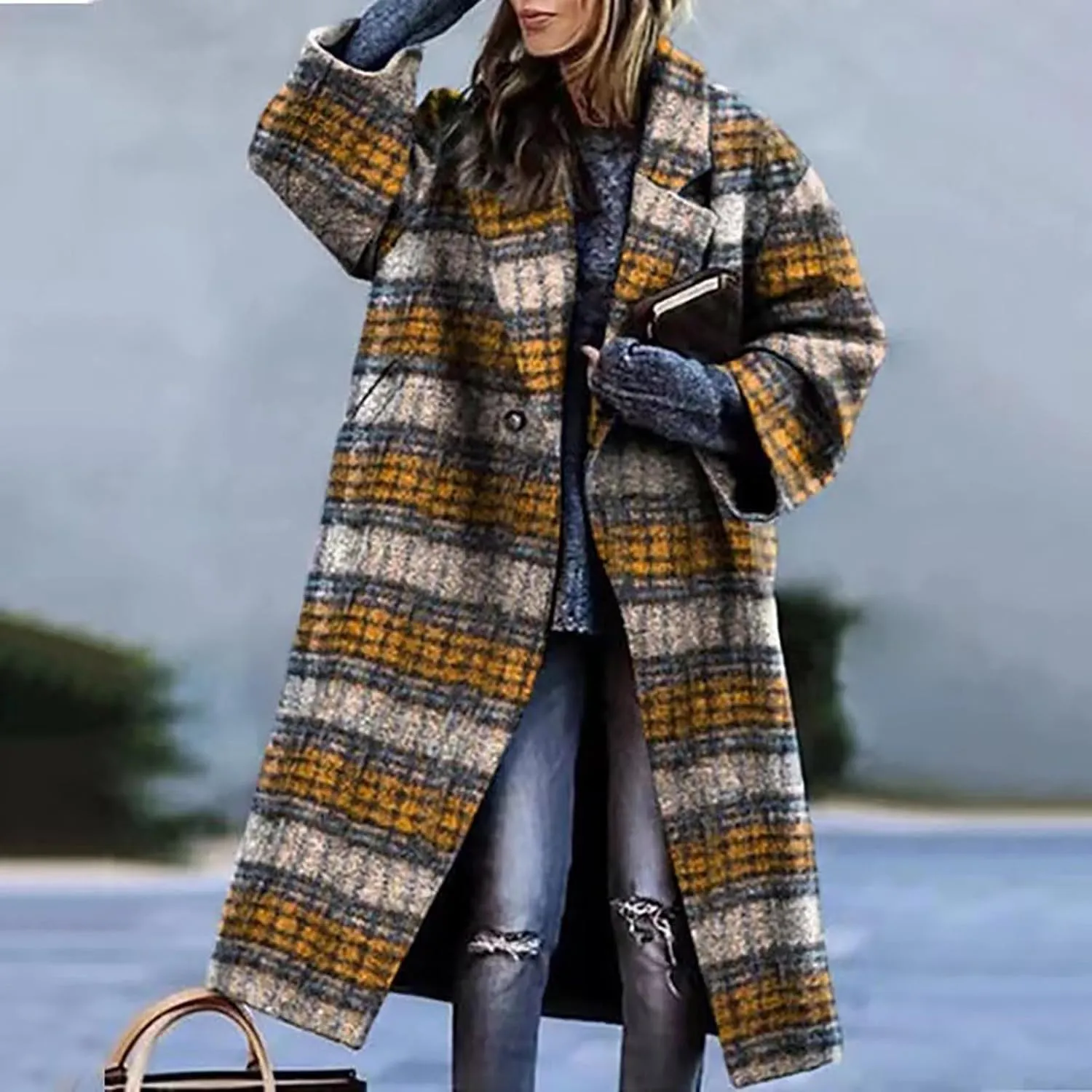 LCMTWX Women's 2023 Fashion Winter Coat Womens Elegant Windbreaker Wild Winter Women's Coat Trench Coats for Women Fall