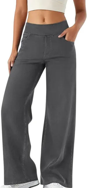 Leggings That Look Like Jeans Women Tummy Control Pull On Stretchy Jeans High Waisted Skinny Jean Leggings with Pockets