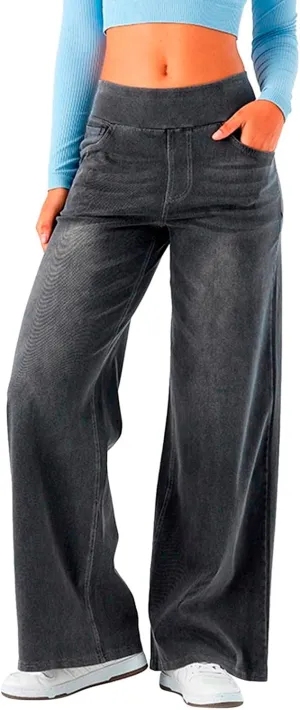 Leggings That Look Like Jeans Women Tummy Control Pull On Stretchy Jeans High Waisted Skinny Jean Leggings with Pockets