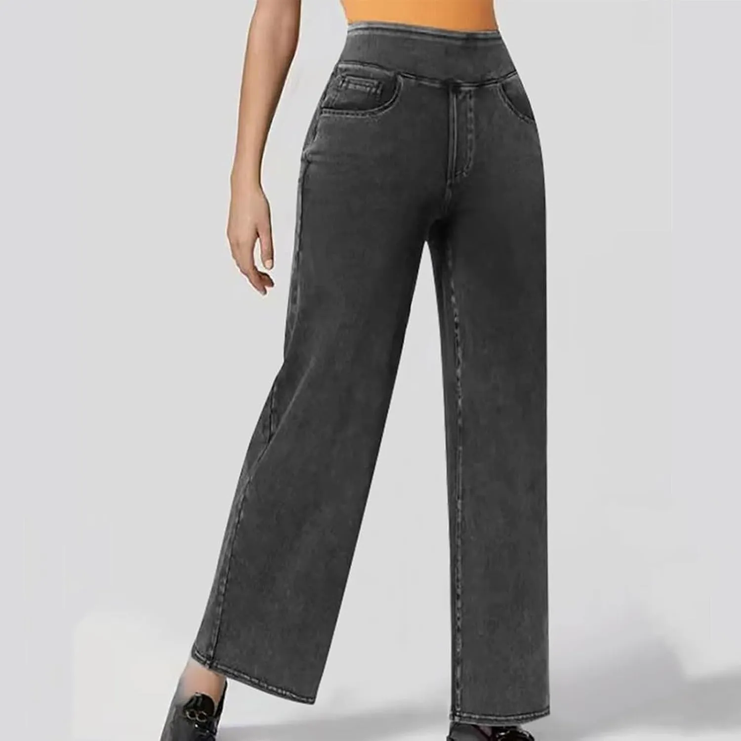 Leggings That Look Like Jeans Women Tummy Control Pull On Stretchy Jeans High Waisted Skinny Jean Leggings with Pockets
