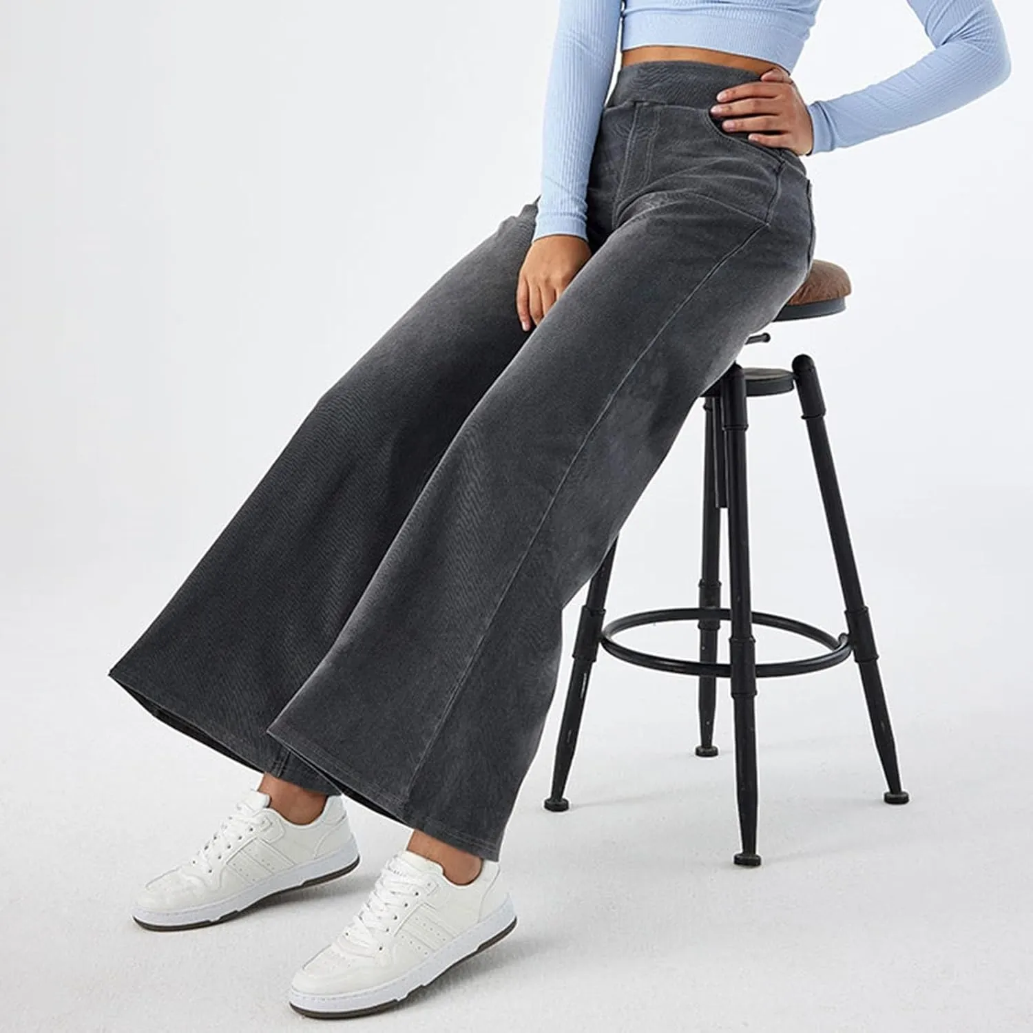 Leggings That Look Like Jeans Women Tummy Control Pull On Stretchy Jeans High Waisted Skinny Jean Leggings with Pockets