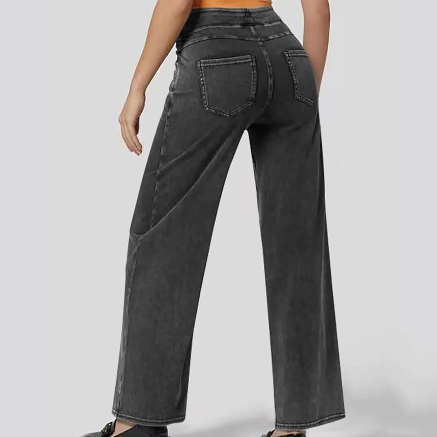 Leggings That Look Like Jeans Women Tummy Control Pull On Stretchy Jeans High Waisted Skinny Jean Leggings with Pockets