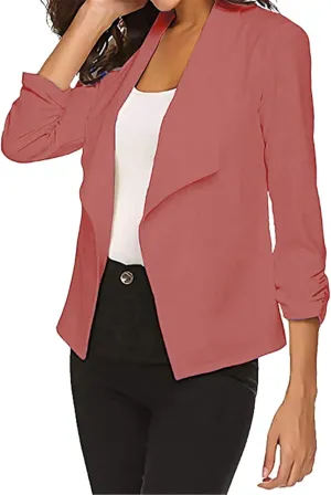 Lightweight Blazers for Women Summer Lapel Open Front Fall Casual Cardigan Jacket Comfy Work Office Clothes
