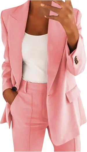 Lightweight Blazers for Women Summer Long Sleeve Open Front Trendy Blazer Jacket Suit Comfy Work Office