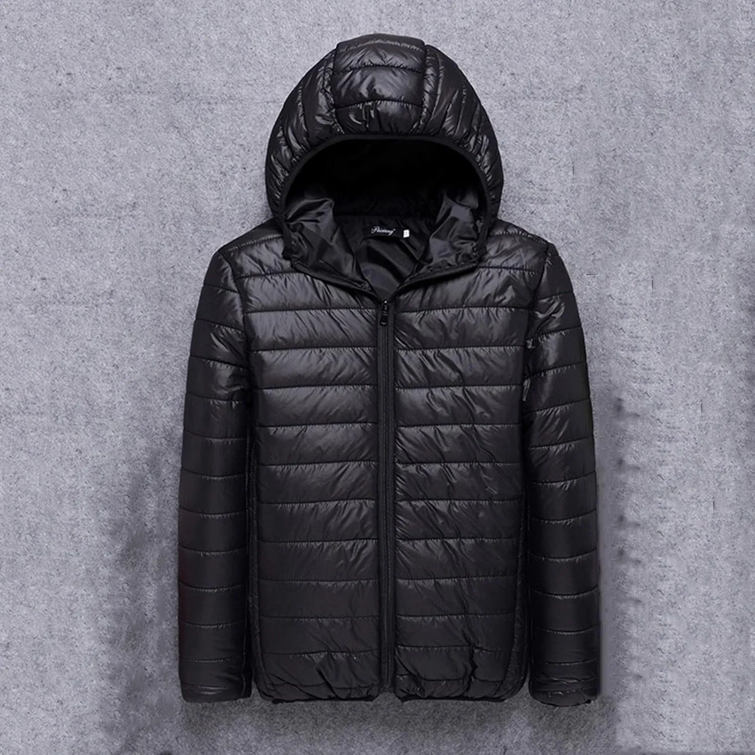 Lightweight Puffer Jacket Men with Hood Packable Down Jacket Zip up Padded Coat Quilted Insulated Jacket Winter Coat