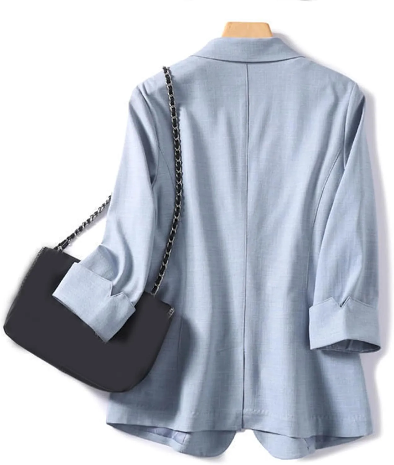 Linen Blazers for Women Business Casual Dressy Lapel Suit Blazer 3/4 Sleeve Lightweight Spring Summer Blazer Jackets