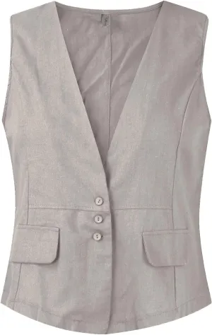 Linen Vest Women,2024 Trendy Button Sleeveless Blazer Cardigans Waistcoat,Dressy Casual V Neck Lightweight Jacket
