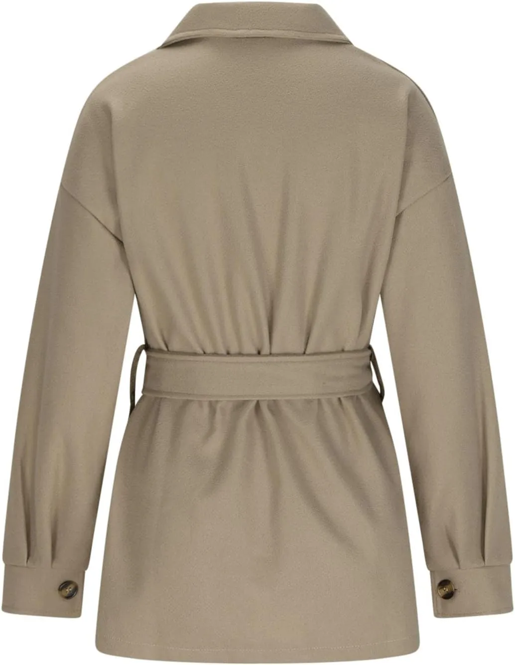 Lmdudan Womens Wool Blend Shacket Jacket Oversized Long Sleeve Button Down Jackets Solid Color Cardigan Outwear with Pocket