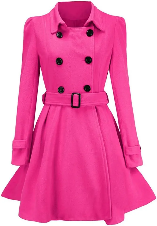 Long Trench Coat for Women Button Down Women Jackets Trench Coats for Women 2023 Peacoat Womens Coat House Coat Women