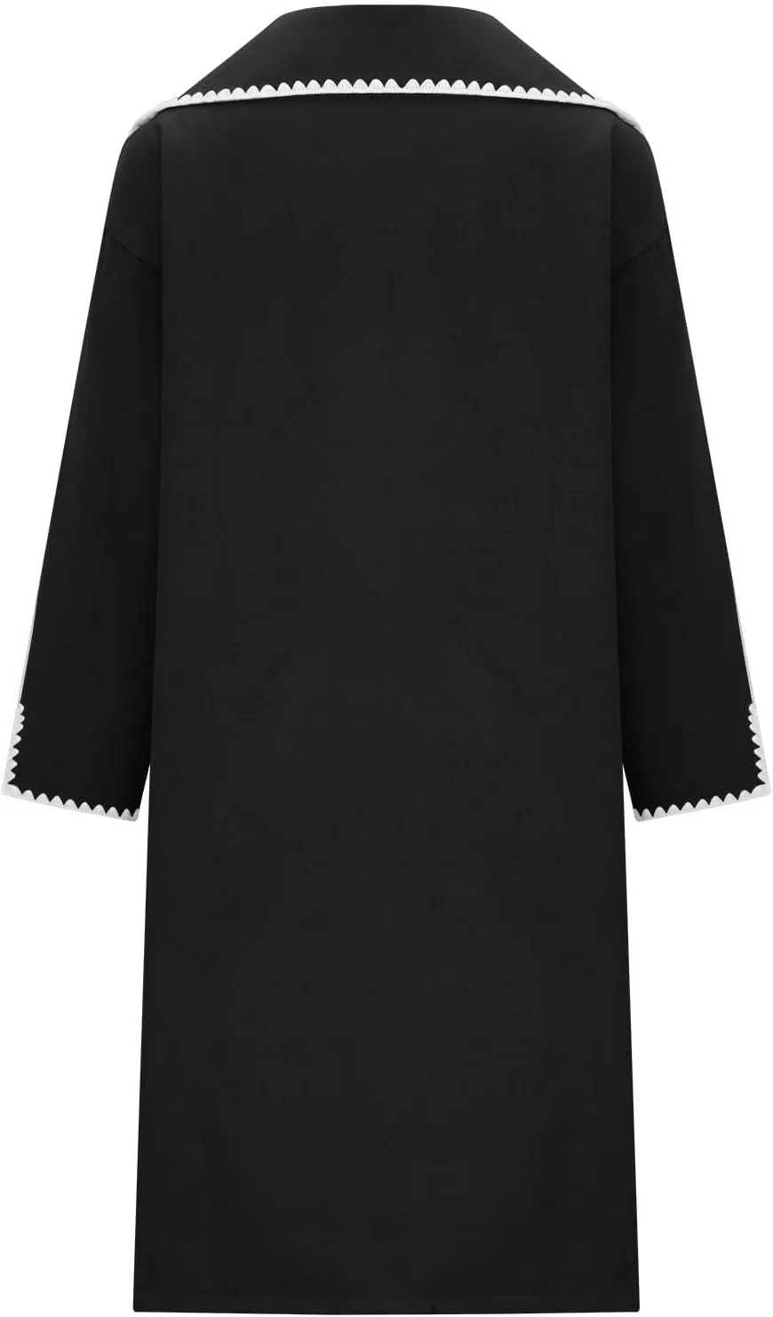 Long Trench Coats for Women Casual Winter Notched Lapel Open Front Pea Coat Wool Blend Comfy Over Coats With Pockets