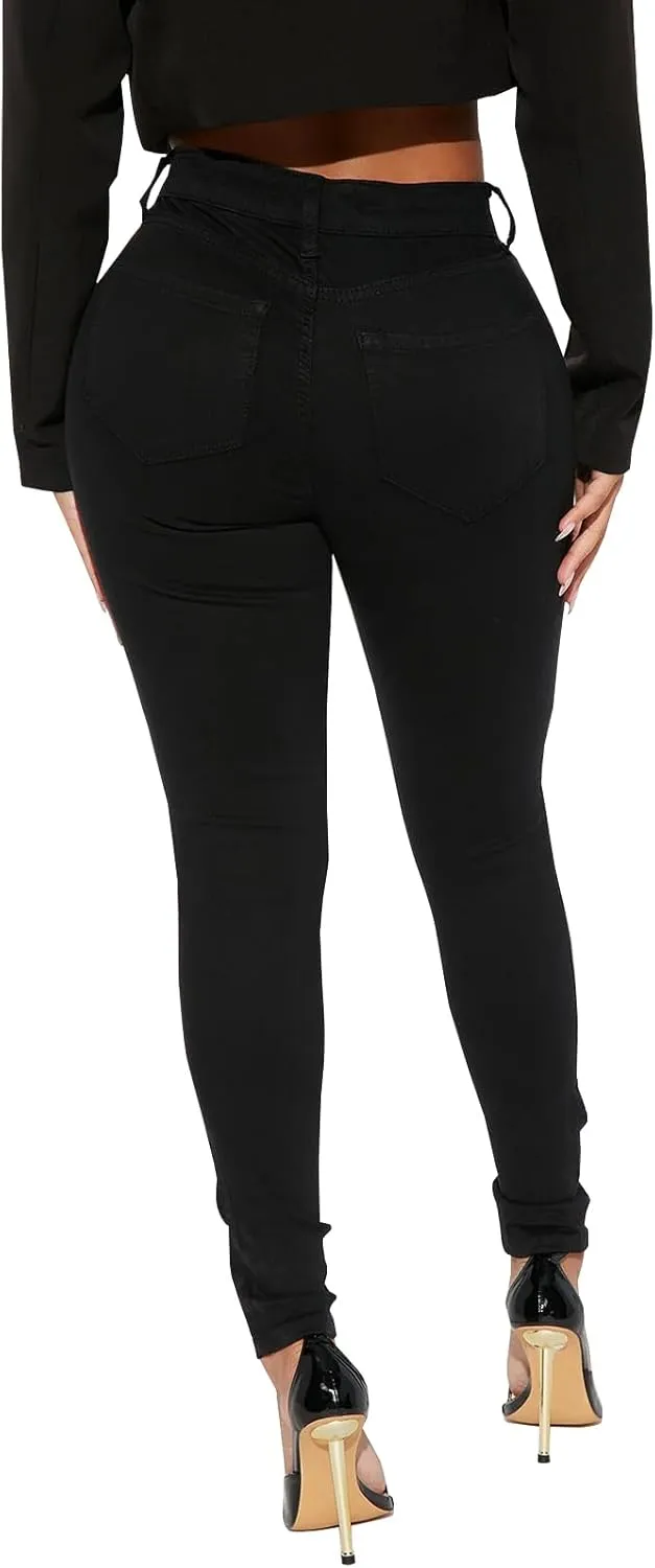 LONGBIDA High Waisted Ripped Skinny Jeans for Women Slim Fit Stretchy Distressed Jeans Y2K Destroyed Ankle Denim Pants