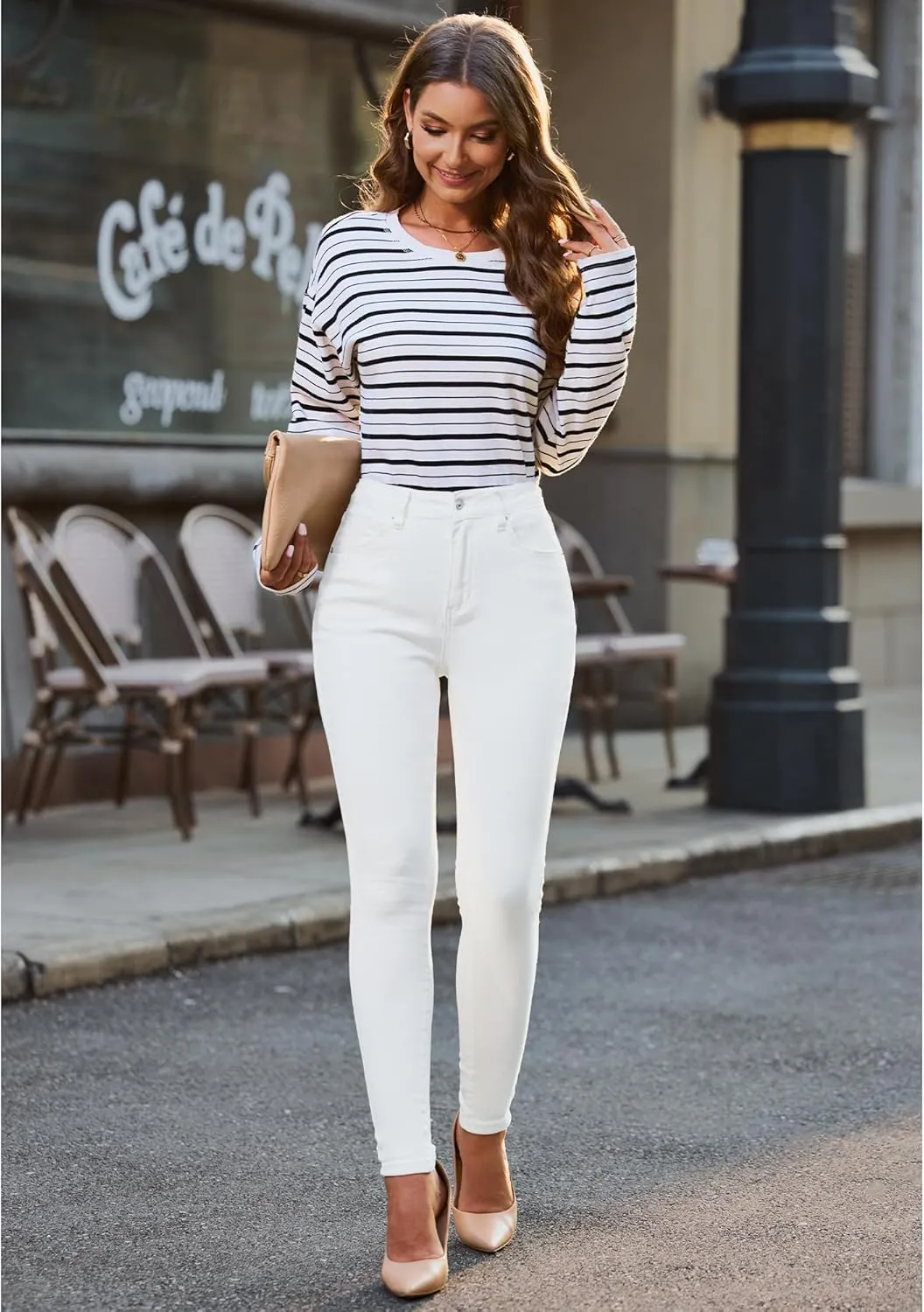 LookbookStore Skinny Jeans for Women Trendy High Waist Slim Fit Comfort Jeggings Jeans Stretchy Denim Pants Work Casual