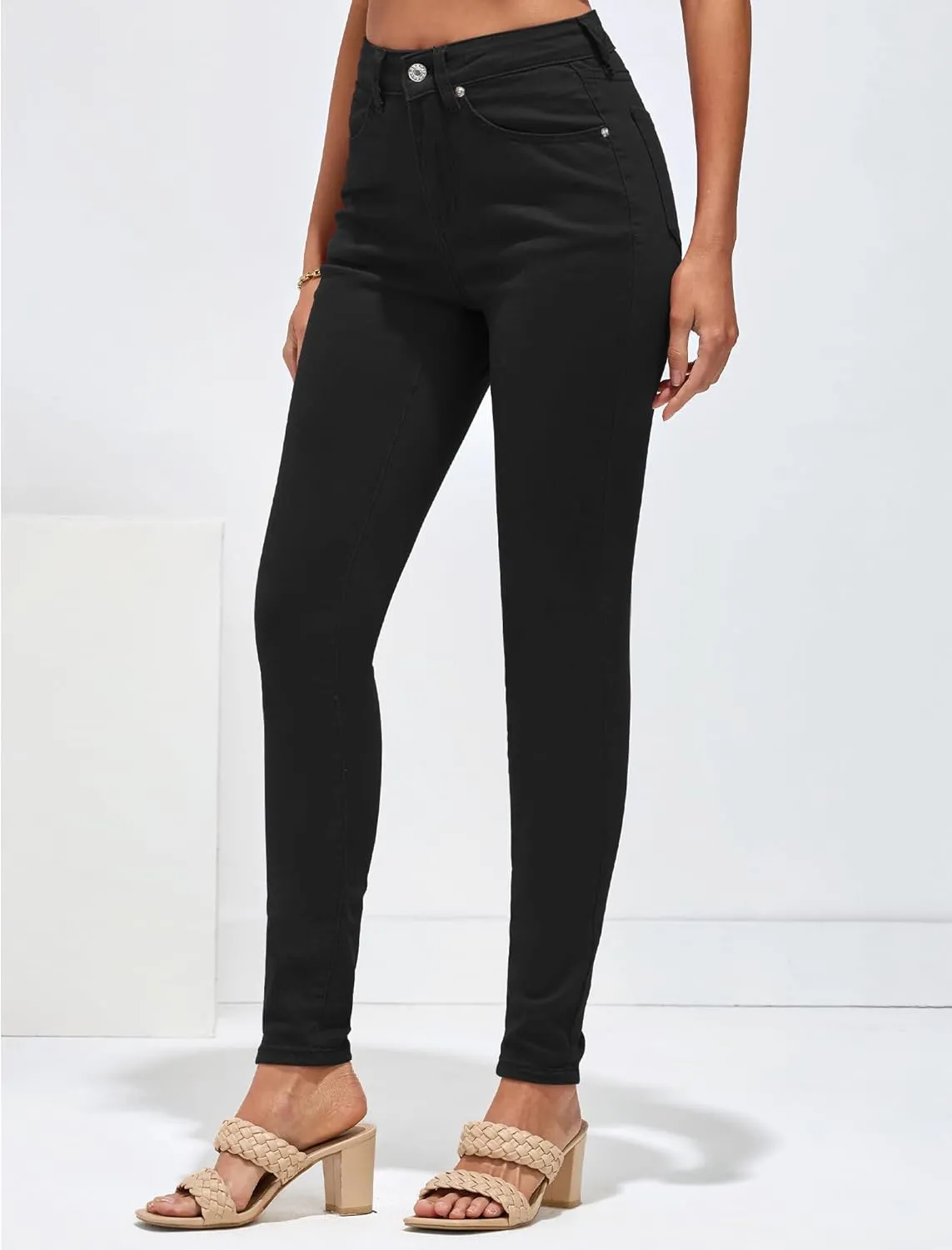 LookbookStore Skinny Jeans for Women Trendy High Waist Slim Fit Comfort Jeggings Jeans Stretchy Denim Pants Work Casual