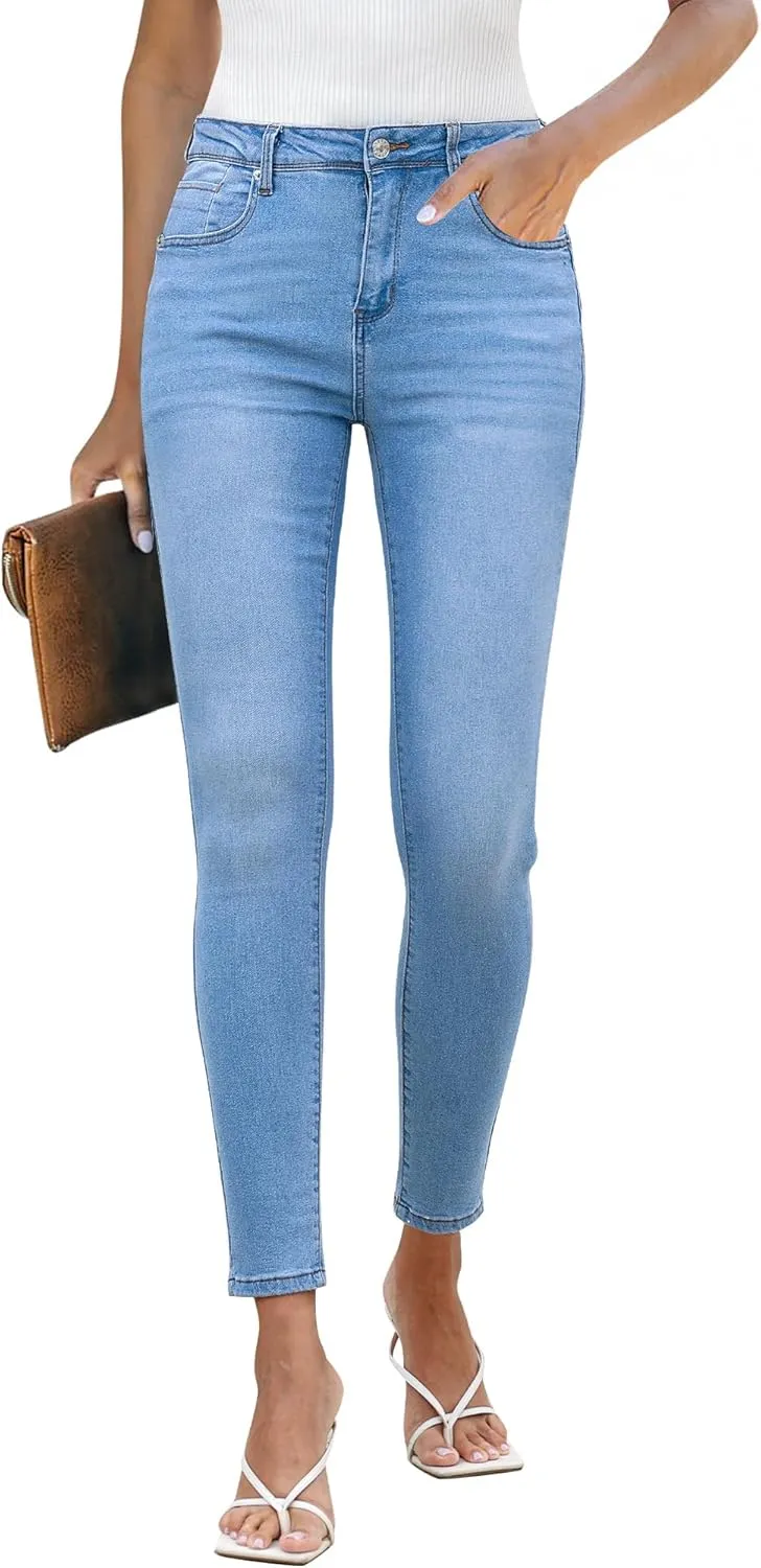 LookbookStore Skinny Jeans for Women Trendy High Waist Slim Fit Comfort Jeggings Jeans Stretchy Denim Pants Work Casual