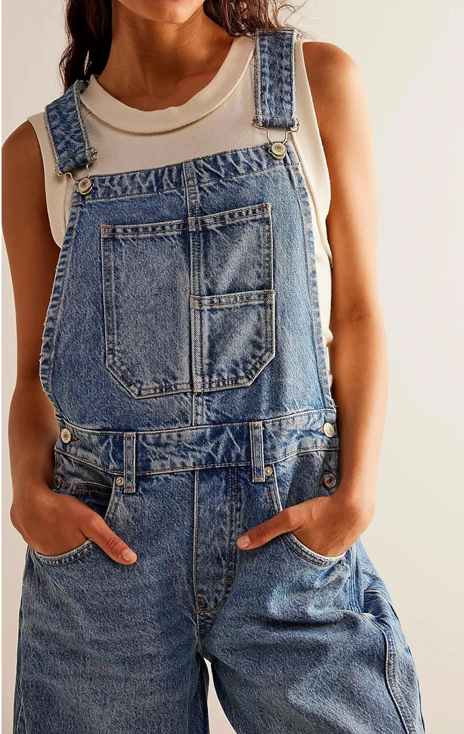loveimgs Women Y2k Baggy Barrel Jeans Overalls Wide Leg Denim Pants Bib Overalls Jumpsuit Boyfriend Patchwork Jeans