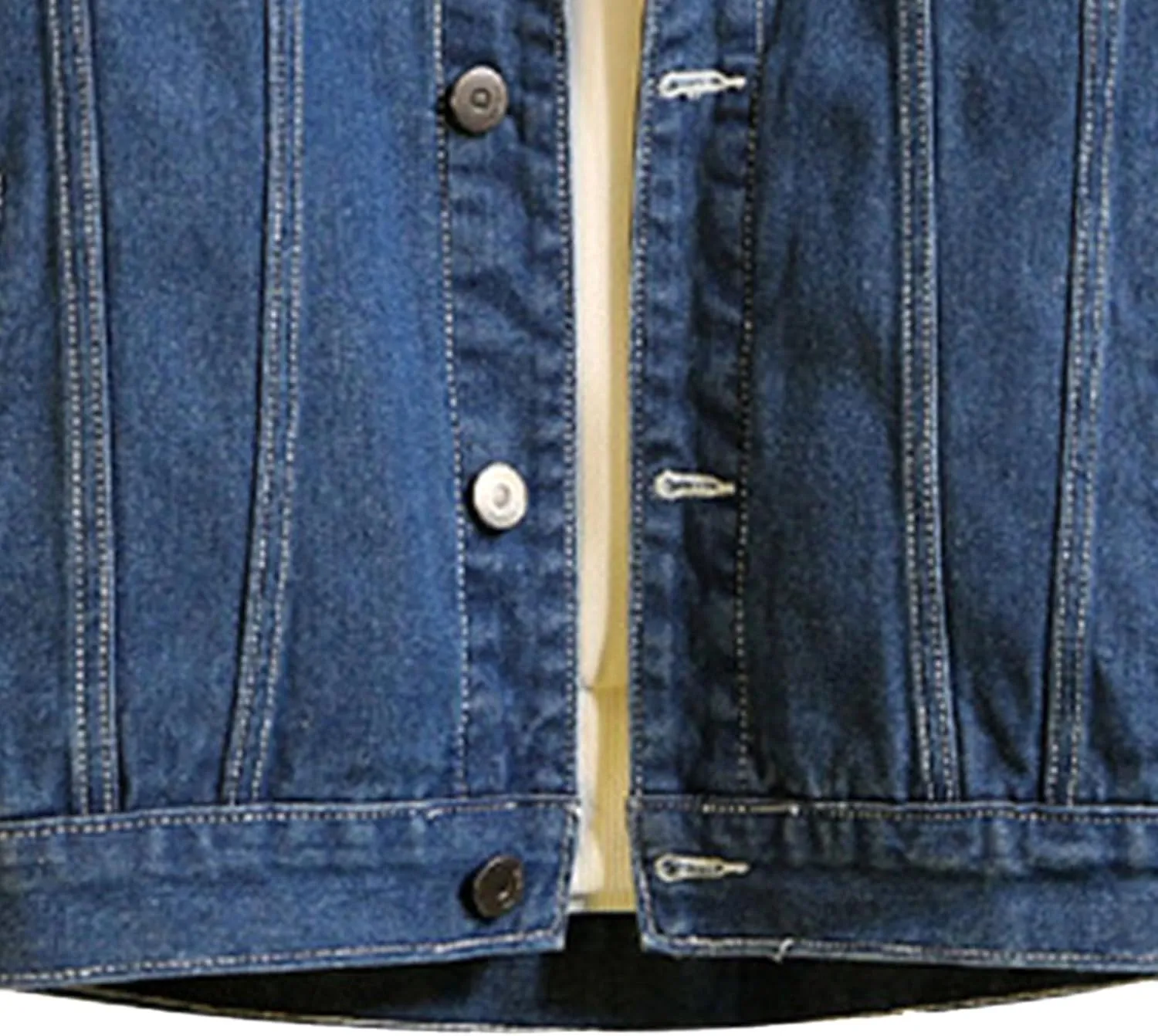 Maiyifu-GJ Men's Contrast Color Loose Denim Jacket Washed Denim Trucker Jackets Retro Button Down Cowboy Jeans Jackets