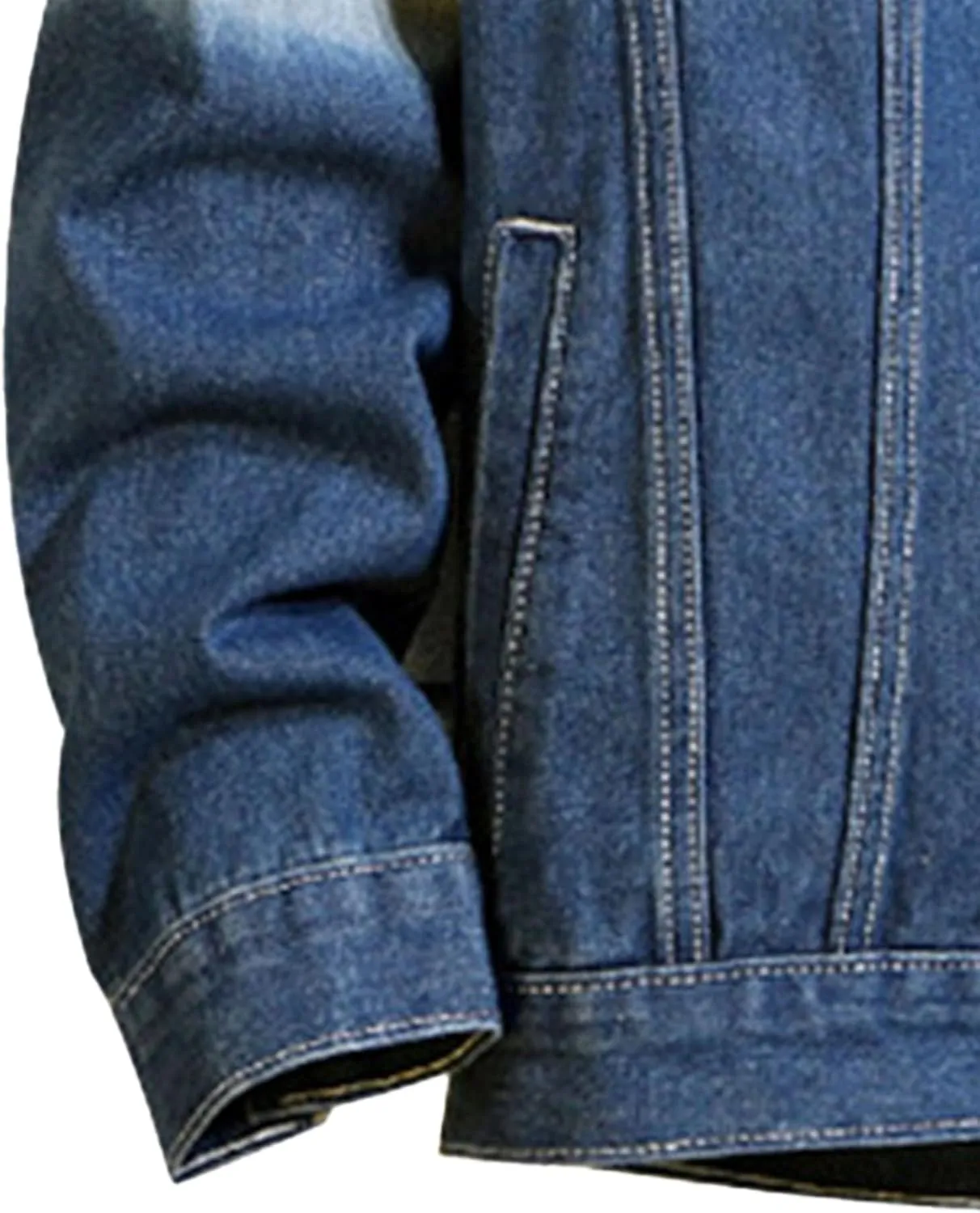Maiyifu-GJ Men's Contrast Color Loose Denim Jacket Washed Denim Trucker Jackets Retro Button Down Cowboy Jeans Jackets