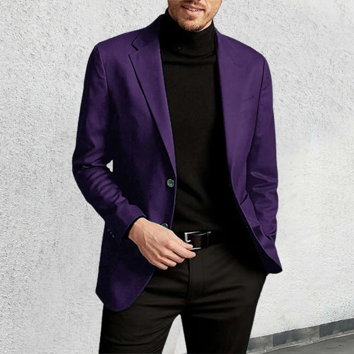 Men Casual Blazer One Button Sport Coat Slim Fit Lightweight Business Suit Jackets Business Basic Sports Coats