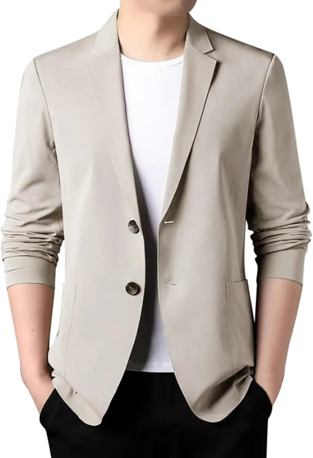 Men Casual Blazer One Button Sport Coats Slim Fit Lightweight Business Suit Jackets Business Basic Sports Coats