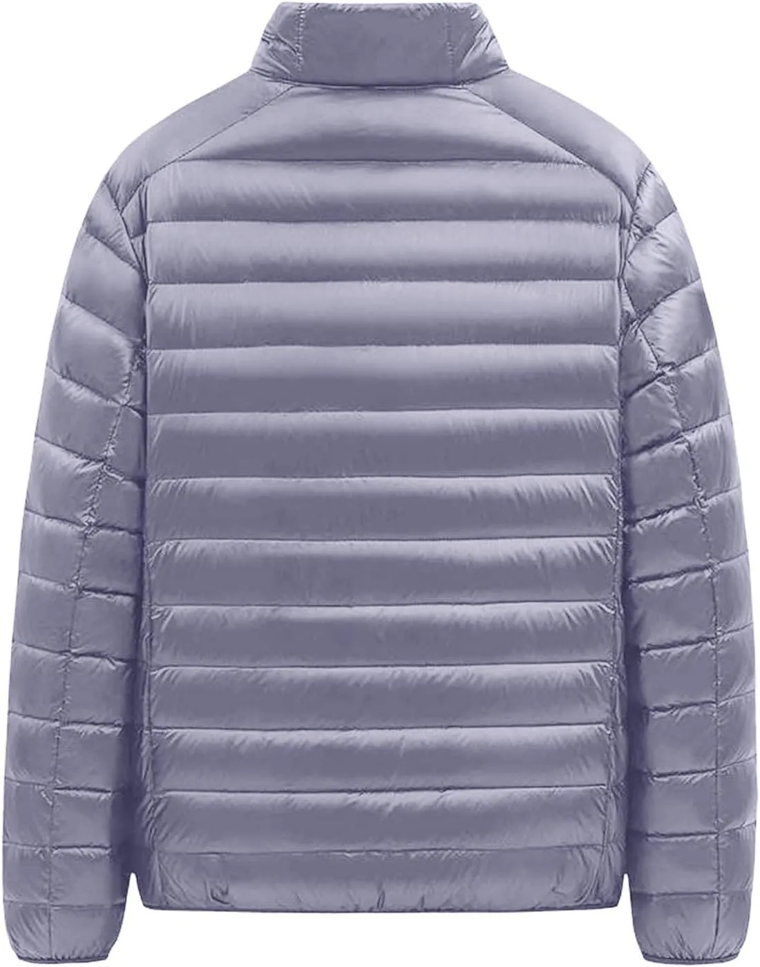 Men Lightweight Puffer Jacket Quilted Zip up Stand Collar Winter Warm Down Jacket with Pocket Packable Puffy Insulated Coat