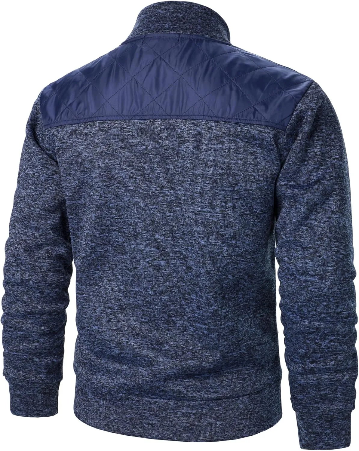 Men's Cardigan Sweaters Thick Full Zip Knit Sweater Stand Collar Regular Fit Mens Sweater Business Casual Jacket Pocket
