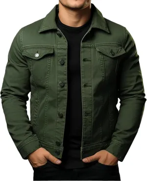Men's Classic Denim Jacket Slim Fit Casual Fashion Jean Coat Jean Jacket for Men Fashion Trucker Denim Jacket