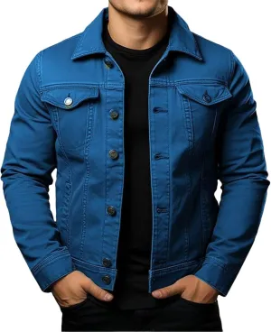 Men's Classic Denim Jacket Slim Fit Casual Fashion Jean Coat Jean Jacket for Men Fashion Trucker Denim Jacket